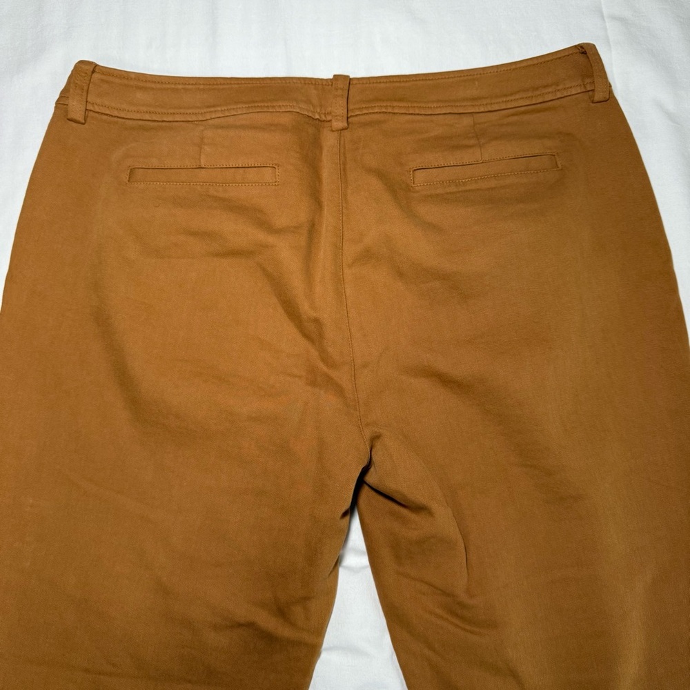 Eileen Fisher Organic Cotton Cozy Stretch Dark Clay Slim Pants Size 12P Casual - Picture 7 of 9